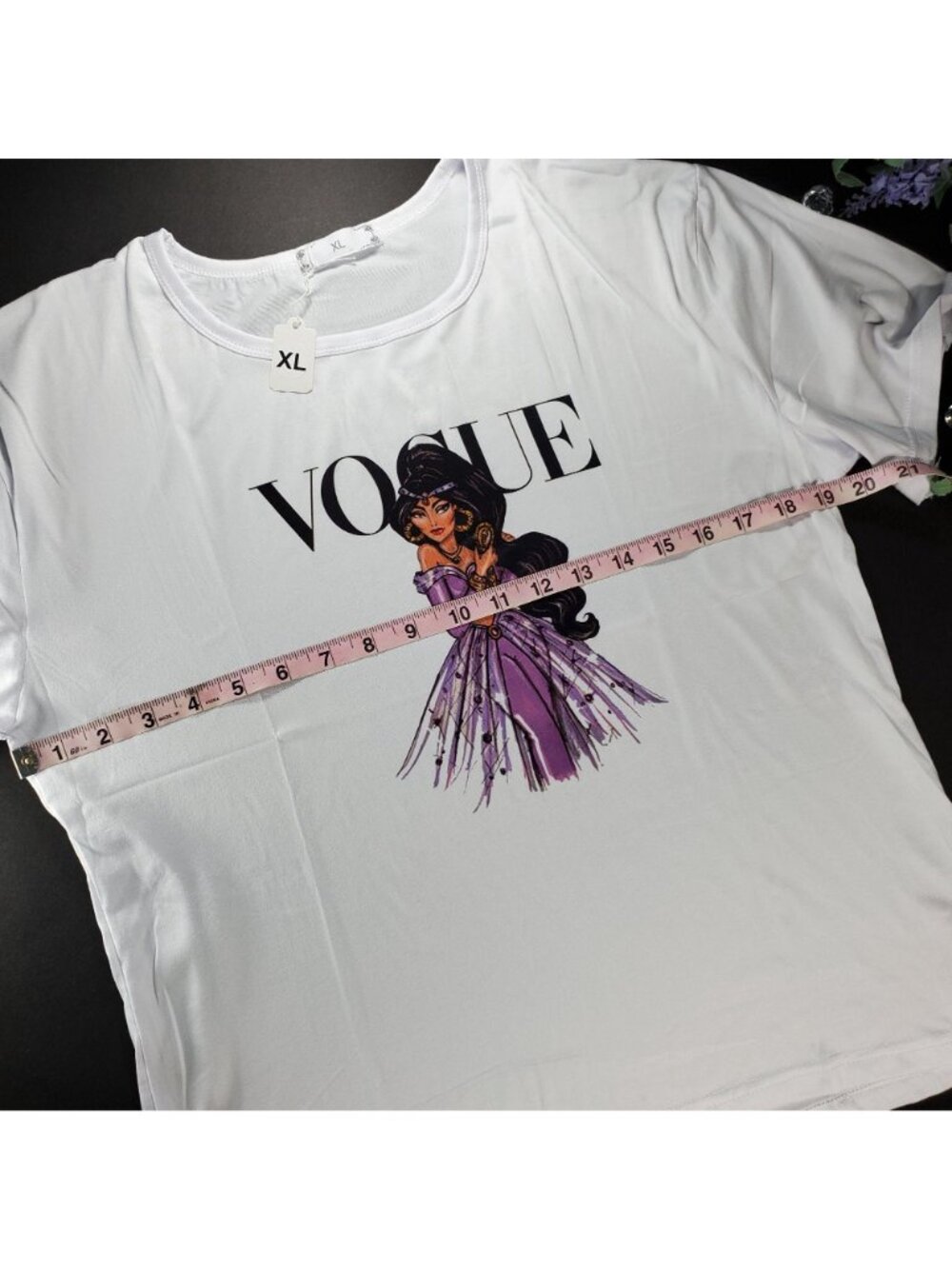 Jasmine Princess Knit Blouse Aladdin Short Sleeve Tee Shirt Graphic Top - Picture 7 of 9